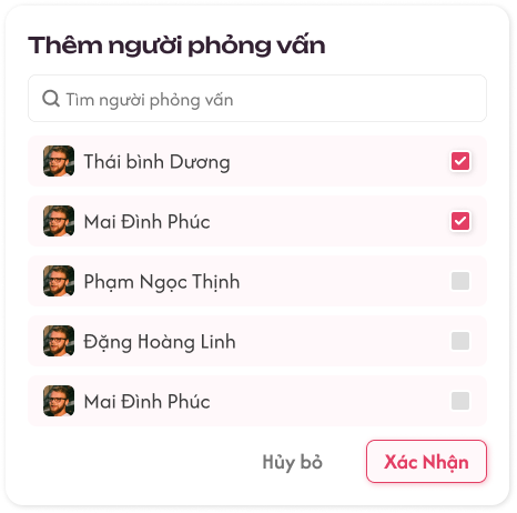 Popup Thêm Người Phỏng Vấn