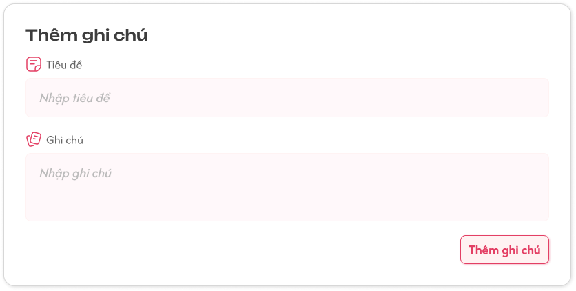 Popup Thêm Ghi Chú